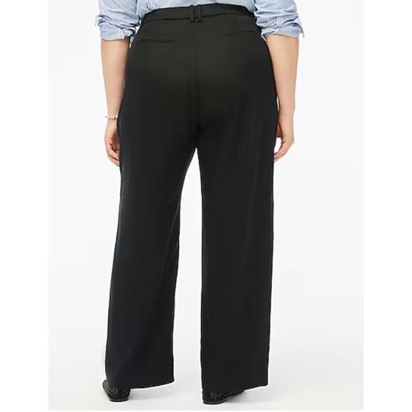 NWT J. Crew Wide Leg Pleat Twill Trouser Pants 14 14T Tall Tencel BX579 J.Crew - Picture 2 of 5